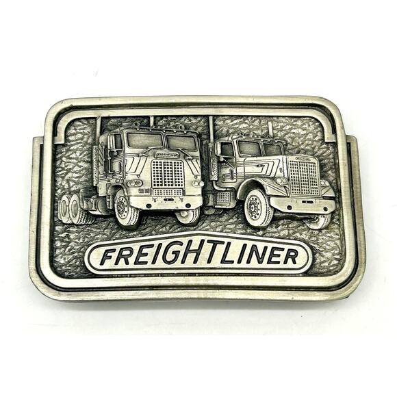 Vintage 1980 Freightliner Trucks Belt Buckle Truckers Promotional Tonkin - Picture 1 of 5